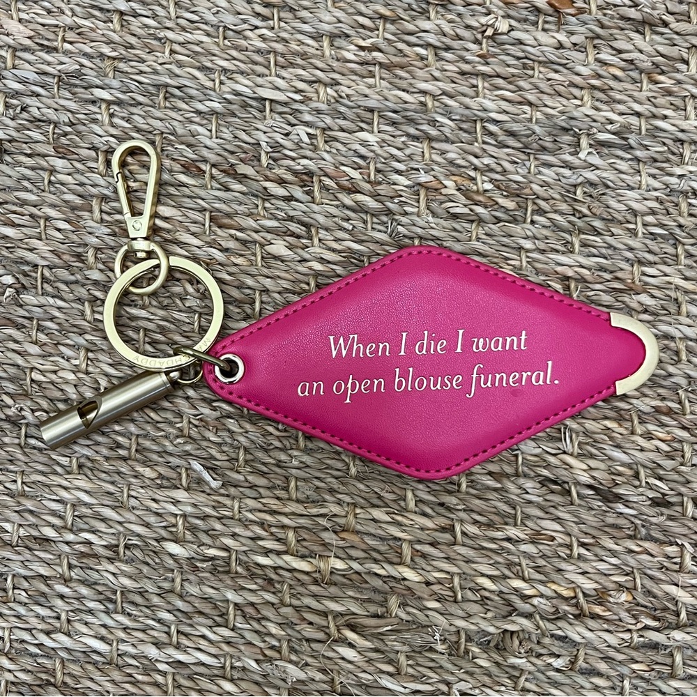 Pink Keychain with Whistle and Funny Quote
